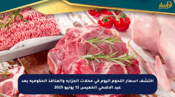 اكتشف أسعار اللحوم اليوم في محلات الجزارة والمنافذ الحكومية بعد عيد الأضحى الخميس 12 يونيو 2025
